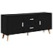 Produktbild Festnight Sideboard | Modern Kommode | Beistellschrank mit Stauraum | Skandinavisches Schrank | Mit 2 Schubladen und 2 Ablagefächern | Schwarz Hochglanz MDF mit Holzbeine 160×40×70 cm