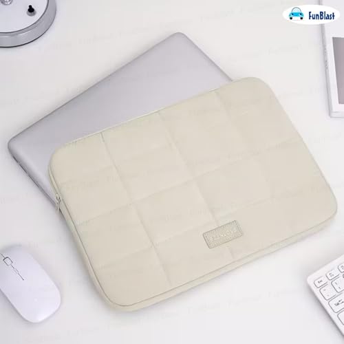 Image of FunBlast Padded Laptop Cover Bag - Laptop Sleeve Bag, Multifunctional Shockproof, Waterproof Laptop Case, 14 Inches Business Bags for Business, Travel, College (Beige)