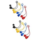 TOPPERFUN 16pcs Kubota Compatible Hydraulic Coupler Cap Dust Covers for Fittings Industrial Parts Quick Connect