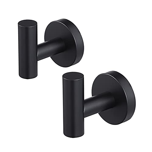 KES Gancho Toalla Negro Mate 2 Ganchos Acero Inoxidable SUS304 Colgador Toalla Baño Perchas, A2164-BK-P2-UPC Cover