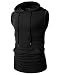 H2H Mens Casual Sleeveless String Hoodie Tank-Top with Pocket Black US L/Asia XL (CMTTK028)
