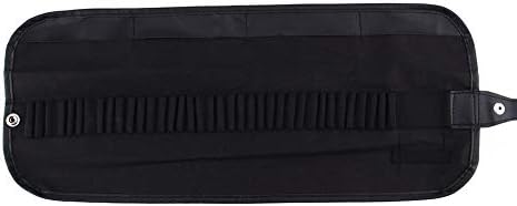 Yosoo Canvas Pencil Wrap,36 Pencil Holder Colored Pencils Pouch Case Roll Multi-Purpose Pouch, Unrolls Flat for Easy Access, Press-Stud for Security (Black)