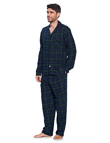 Ashford & Brooks Men’s Flannel Long Sleeve Pajamas Set Plaid Sleepwear & Loungewear Button Down PJ Set2