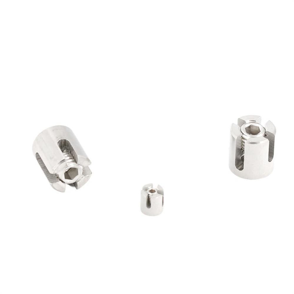 Morsetti Per Fune 10 PZ M2/M3/M4/M5/M6 Sistemi di traliccio a fune metallica in acciaio inossidabile di grado marino 316 Morsetto for corda con clip a croce verde da parete morsetto(For 6mm wire)
