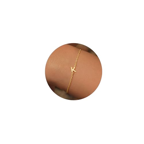 Turandoss 18k Gold Initial Bracelet for Women
