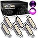 Partsam 6pcs Pink Purple 41mm 42mm Festoon 4SMD 5050 LED Light Interior Dome Map Trunk Cargo Footwell Replacement Bulb Lamp 12V 561 562 578 211-2