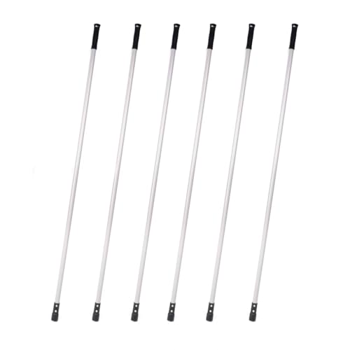 Image of Matthew Cleaning 6 Sets of Commercial Screw On Mop Handle for Floor Cleaning,Heavy Duty Mop Head Replacement Holder 60inch Powder Coated Metal w /Threaded Plastic tip- Gray