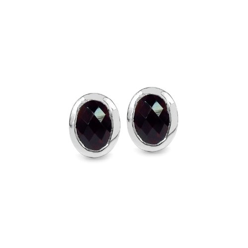 Preisvergleich Produktbild Silvancé - Damenschmuck Schmuckset - 925 Silber, rhodiniert - echter Edelstein: Granat - Länge: 45cm - P3851G-E2270GCB