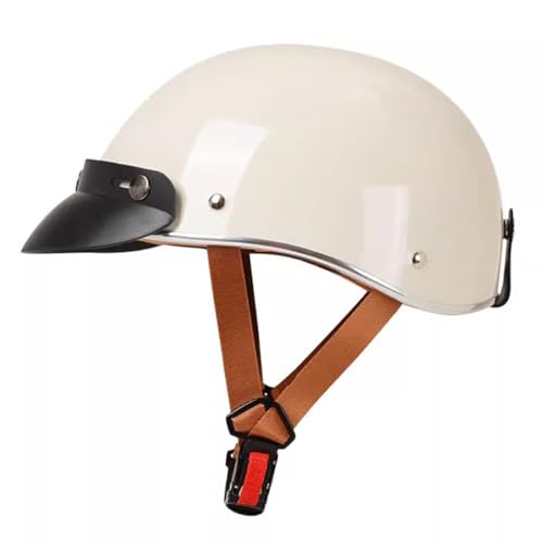 Halbschalenhelm Mit ECE-Zulassung Baseball Cap Vintage Motorradhelm Cruiser Chopper Scooter Helm Herren Jethelme Retro Motorrad Halbhelm Damen Mofa Helm Braincap 7,M