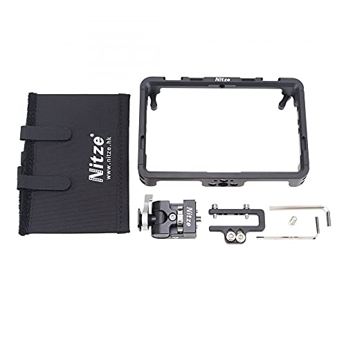 Nitze Kit de jaula de monitor de campo de 5.5 pulgadas con abrazadera HDMI/capó/soporte mágico compatible con Portkeys LH5P 5.5 pulgadas Full HD 4K Monitor Cover