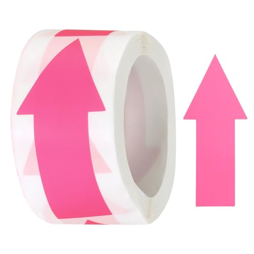 Étiquettes autocollantes flèche rose fluo 3,1x7,1 cm MECCANIXITY pour inventaire
