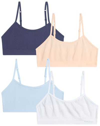 Nautica Girls Training Bra - 2 Pack/4 Pack Seamless Padded Bralette Underwear for Girls with Removable Pads (Sizes: S-XL)