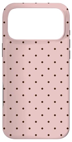 Minimalist Cute Soft Light Pink and Brown Polka Dot Pattern �X�}�z�P�[�X iPhone 17 Pro Max �p