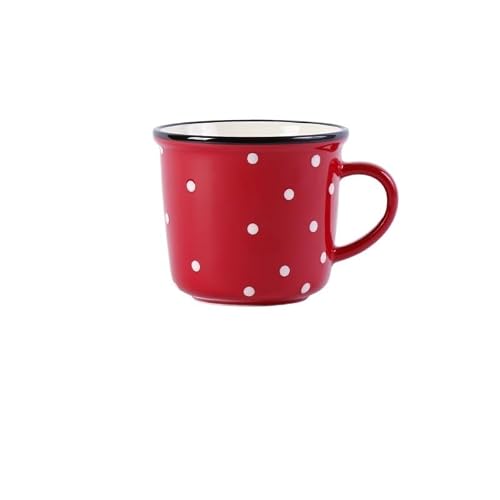 HLHLOP777 Coffee Mugs Spotted Ceramic Glaze Milk Coffee Mug for Home Use 370ml Coffee Cup(Red)