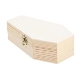STOBAZA Caja Decorativa de Madera Joyero Portátil y Ligero Forma de Ataúd Beige para Halloween Adecuado para Hogar y Decoración Temática