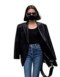 Caractéristiques : le blazer en cuir synthétique pour femme est conçu avec une fermeture à 2 boutons sur le devant, une doublure en polyester lisse, douce et agréable pour la peau, deux poches sur le devant, des manches longues, des poignets avec boutons, une couleur unie classique et un col. Veuillez noter votre taille en contraste avec notre tableau des tailles avant l'achat.