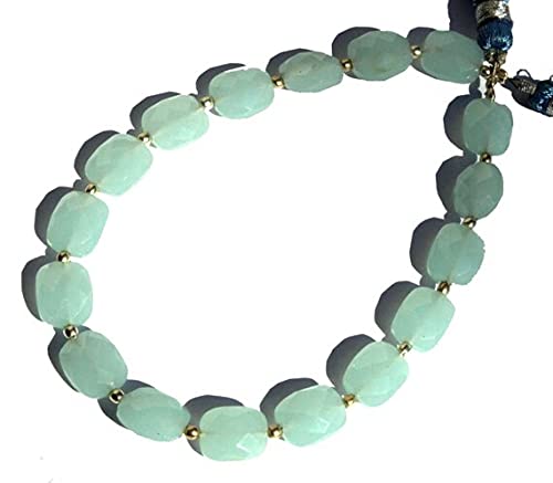 Aqua chalcedony faceted rectangle briolettes LKBEADS pour création bijoux 8x10 mm