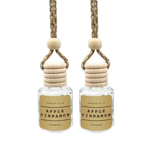 Apple Cinnamon Car Air Hanging Essential Oil Diffuser, Car Air Freshener with Essential Oils, Aromatherapy Vehicle Diffuser, Long Lasting by Simplee & Co