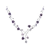 Glamorousky Elegant Rose Necklace with Purple Austrian Element Crystals and Crystal Glass (962)