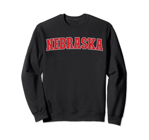 Nebraska State Souvenir Trip College Sport Style Testo Felpa rosso