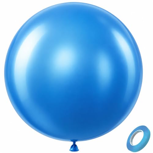 Bezente Pearl Blue Latex Party Giant Balloons 8 Pack 36 inch
