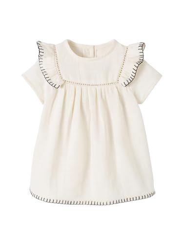 Vertbaudet Baby Kleid aus Musselin wollweiß 80