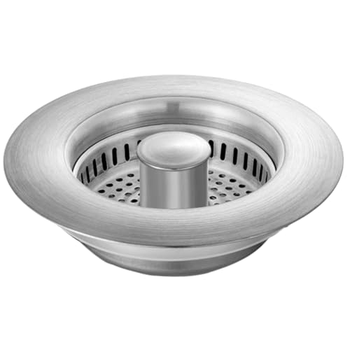 Colador para fregadero, tapón de fregadero desplegable de acero inoxidable, cesta de recogida de alimentos antiobstrucción para drenaje de 3-1/2 pulgadas, filtro de olor