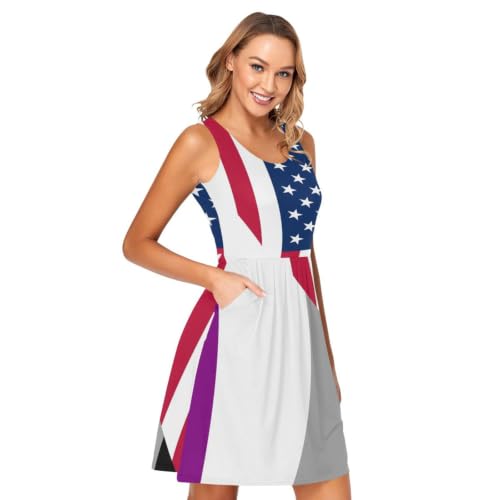 Robe col rond drapeau USA Asexual Pride pour vos sorties d'été ensoleillées