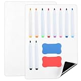 2 St&uuml;ck A3 Whiteboard Magnetisch f&uuml;r K&uuml;hlschrank, Magnetisches Whiteboard Magnettafel K&uuml;hlschrank A3 Whiteboards f&uuml;r Wochenplaner Memo(42 x 30 cm), mit 2 Radierer und 10 White Board Markern