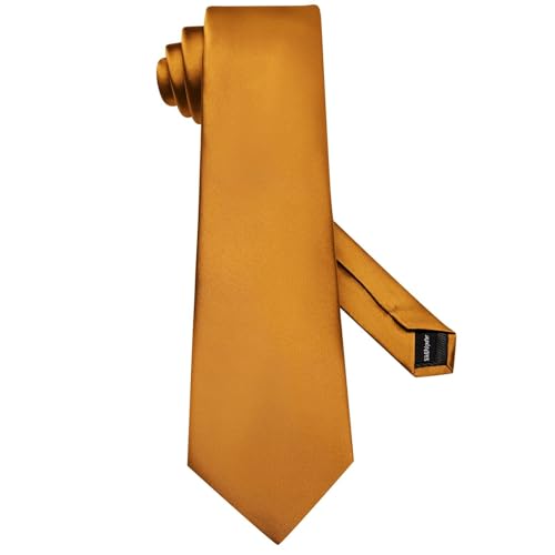 Image of Hi-Tie 5Pcs Mens Solid Color Silk Tie Satin Pretied Bowtie Lapel Pin for Men Handkerchief Cufflink Wedding Gift Box