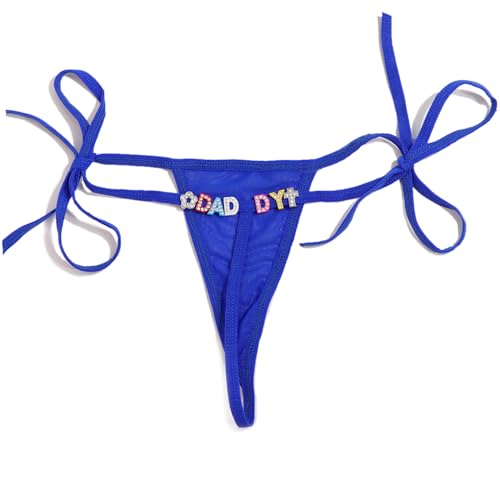 Personalised Letter T Thong for Women Customized Crystal Letter Name Lace Up G-String Panties,DIY Colorful Letters Underwear,Custom Bikini Body Wedding Jewelry Gifts for Her