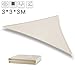 Produktbild deepee Sonnensegel Sonnenschutz Dreieck 3×3×3m, aus hochwertigem Polyester, 95% UV-beständig & Wasserdicht, für Garten Balkon Terrasse, Beige