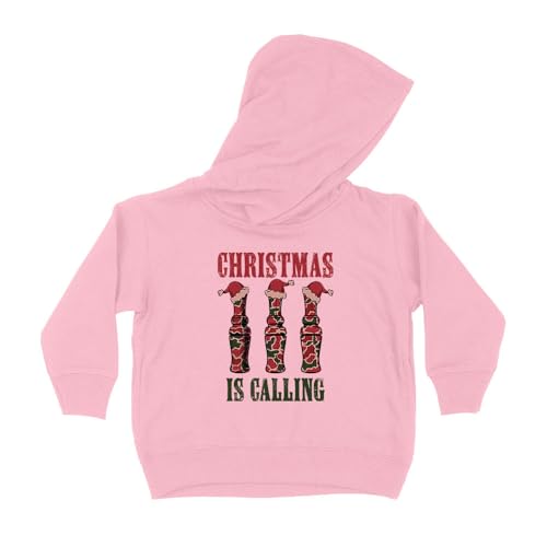 Duck Calling Christmas Kids Hoodie Sweatshirt Toddler 5T Light Pink