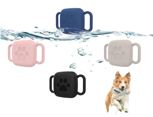 4 Pack Dog Collar Holder Compatible with Tile Mate 2022 2024,Small Waterproof Anti-Scratch Resistant Silicone Cover Case for Tile Mate Tracker Pets Dog Cat Collar Holder & Secure Location Tracking