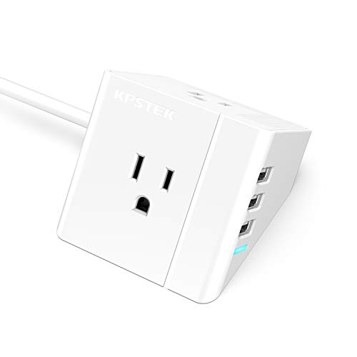 USB Power Strip, KPSTEK 2 Outlet Small Desktop Charging Station with 3 USB