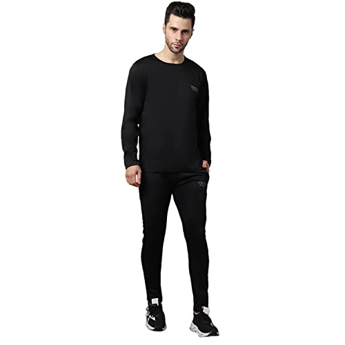 Image of Mack Jonney Dryfit Lycra Solid Tracksuit Co-ord Set for Men (Pack of 2)-DRY T FS BLU BLK D10 BLU BLK 04-P