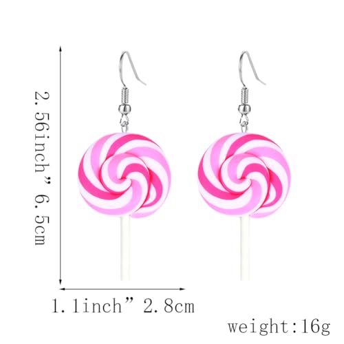 Cute Resin Color Round Lollipop Drop Earring Handmade Candy Color Simulation Food Dangle Earring for Women Jewelry Gifts2