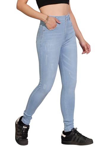 Image of Dolce Crudo Women's Skinny Fit High Rise Cropped Length Stretchable Denim Jeans