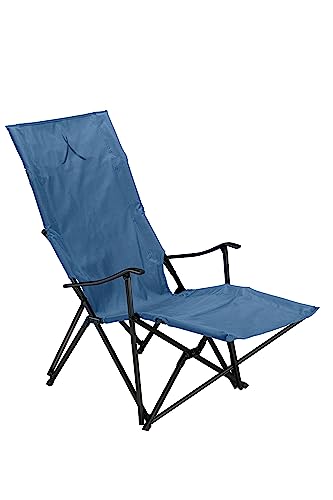 Grand Canyon EL TOVAR LOUNGER - sedia da campeggio, sedia pieghevole con bracciolo, schienale alto e poggiapiedi - fino a 100 kg - alluminio - Dark Blue (blu)