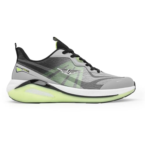 Image of Red Tape Men's Sneakers Grey Green Mesh Round Toe Lace-Up All-Day Comfort