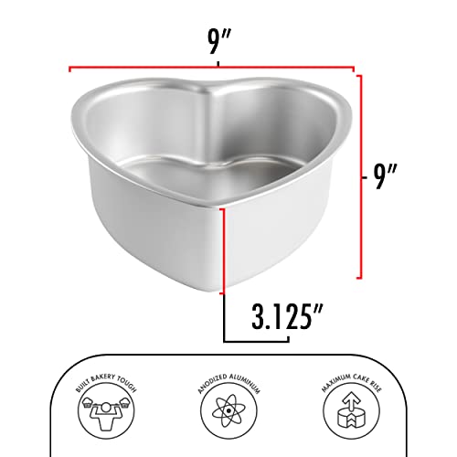 Fat Daddios PHT 83 Anodized Aluminum Heart Cake Pan 8 x 3 Inch
