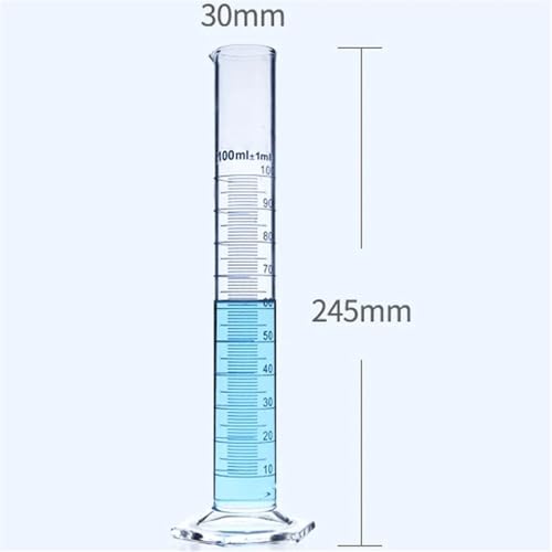 Cilindro graduado de vidrio 100ml para experimentos de laboratorio escolares 3