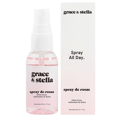 Grace and Stella Spray Facial de Agua de Rosas – Tónico Facial Agua de Rosas Natural - Bruma Facial Hidrolato de Rosas en Spray - Belleza Mujer Facial (30ml)