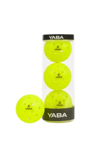 Image of YABA Premium Outdoor Pickleball Balls, 40-Hole Design | for Tournament & Competition Play, Perfectly Balanced, High Bounce True Flight, High-Performance All-Weather (Pack of 3)