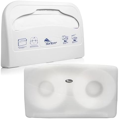 SoNeat Twin Plasict Jumbo Roll Dispenser and Toilet Seat Cover Holder, Large Capacity, for Commercial and Household Use Cover
