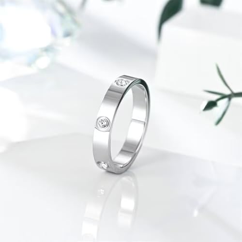 Love Friendship Ring Gold Silver Plated Cubic Zirconia Stainless Steel Promise Ring Wedding Band Jewelry Birthday Gifts for Women3