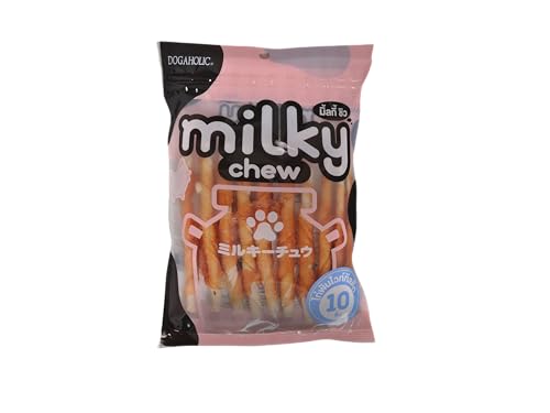 Image of Dogaholic Milky Chew Chicken Stick Style Dog Treats Combo Pack | Chicken & Milk Based Chew Snacks for Dogs | Healthy Training & Reward Treats for Puppies & Adult Dogs 10 Pieces x 6