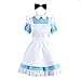 unicon bab Kostium Alicja z Krainy Czarów, kostiumy cosplay, fantazyjne zestawy, sukienka z fartuchem, rozmiar M, NIEBIESKI, L