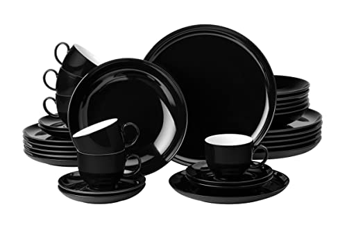 Seltmann Weiden Lido Dessertschalen 6er Set – 15x15cm, Weiß Mit Schwarzem Rand