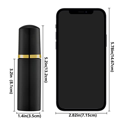 Image of Lil Ray 2 Oz Empty Colored Foam Pump Bottle, Travel Foamer Soap Dispenser for Lash Shampoo, Hand Soap, Foaming Cleaner, Black&gold 3, 12 PCS